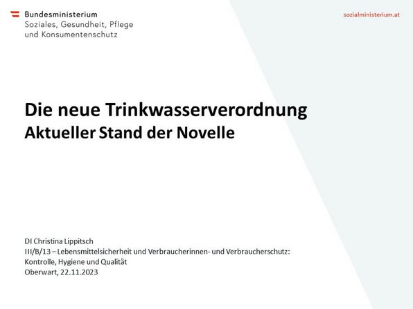 Die neue Trinkwasserverordnung